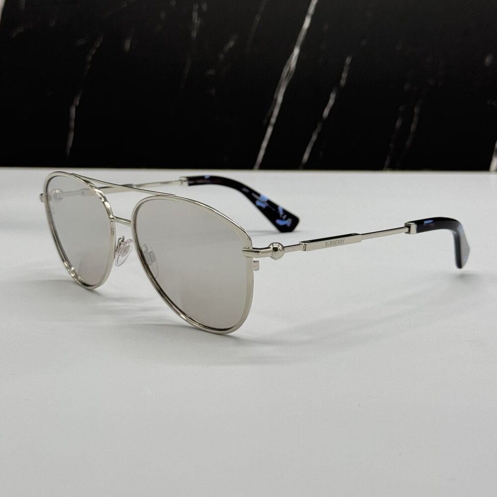 NEW BURBERRY BE3157 1005/8V UNISEX SILVER SUNGLASSES BURBERRY BE3157 10058V - Picture 7 of 11